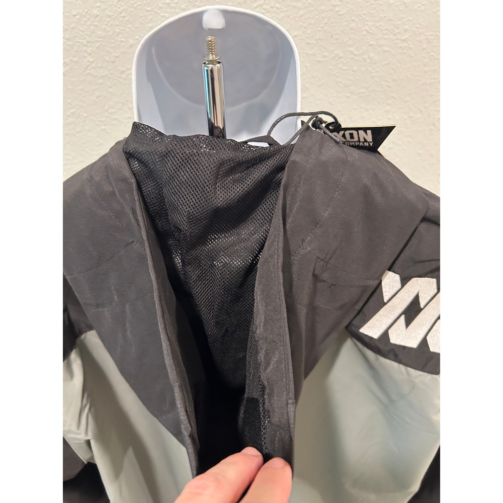 Dixxon Flannel Co Mens Hooded Windbreaker Jacket Black Grey Colorblock XL Tall - Picture 9 of 13